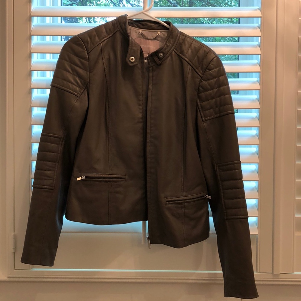Banana Republic Taupe Leather Jacket